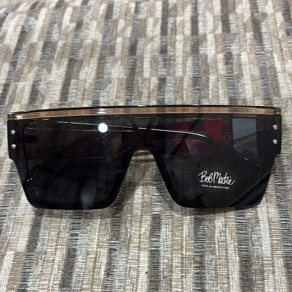 NWT Bob Mackie Brown Shield Sunglasses